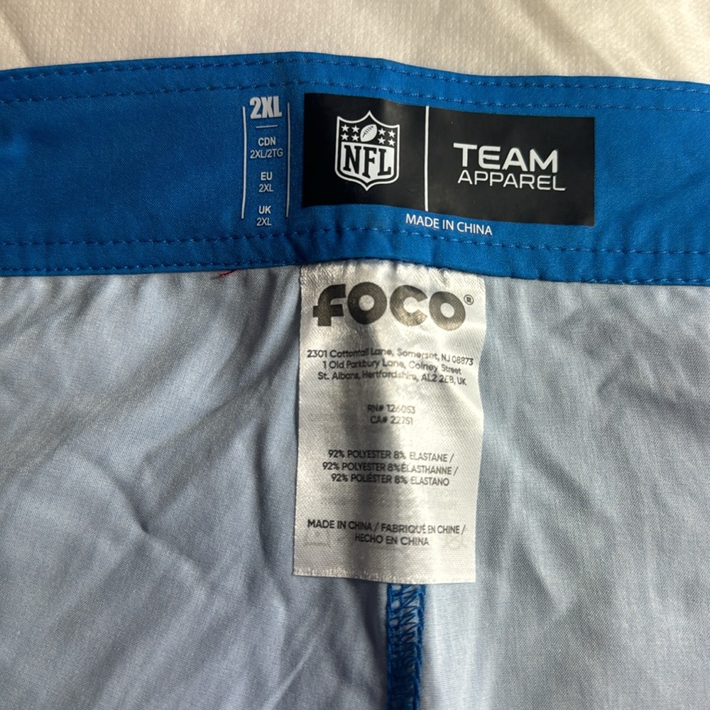 NWT - FOCO Men's NFL Color Dive Swim Boardshorts, Carolina Panthers - Size 2XL - Picture 8 of 8